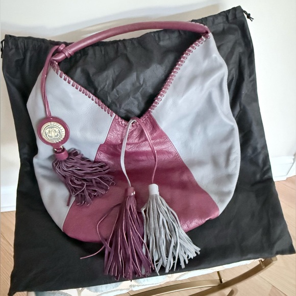 Sharif Burgundy and Gray Hobo Bag - Picture 3 of 4